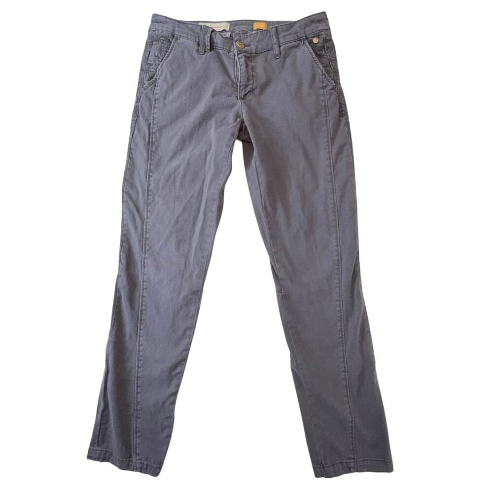Pilcro and the Letterpress Hyphen Dark Gray Embroidered Chinos Pants Size 27